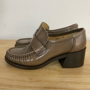 VTG 90s Patrick Cox Wannabe Loafers, chunky heel 36 Wannabes tan leather